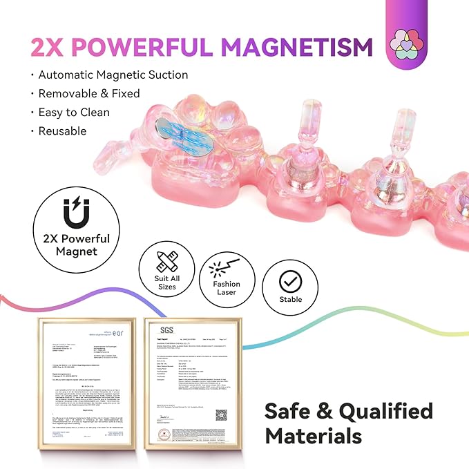 SAVILAND Nail Stand for Press Ons :10 Pcs Strong Adhesive Cat Claw-Shaped Nail Holder for Painting Nails Super Magnet Nail Stand & 1 Pcs Flower-Shaped with 40 Pcs Reusable Putty for Nail Practice Salon