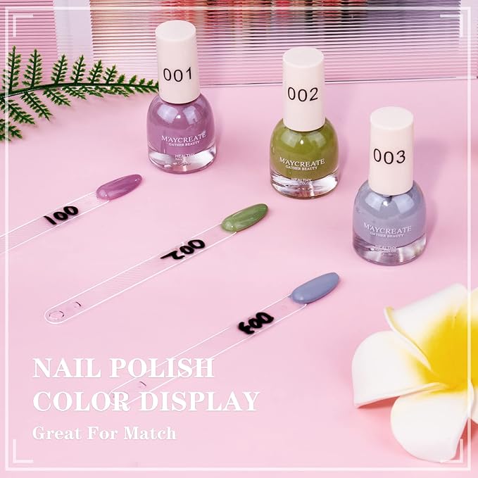 Subay Nail Swatch Sticks, 120Pcs Clear Color Swatches Display for Gel Polish, Spiral Sample Practice Sticks, Transparent Acrylic False Tips, Art Tools Accessories for Manicure