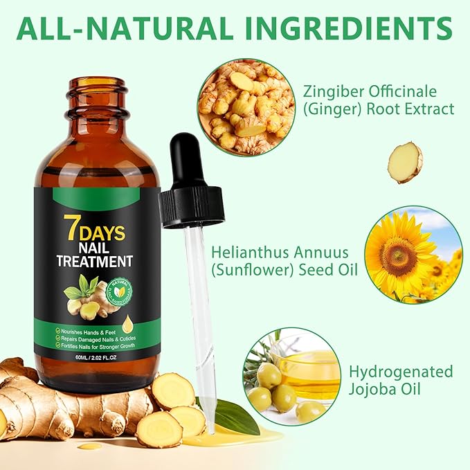 Ginger Nail Growth Serum,Ginger Cuticle Care Oil for Strengthen & Promote Nails Growth, Natural Plant Formula