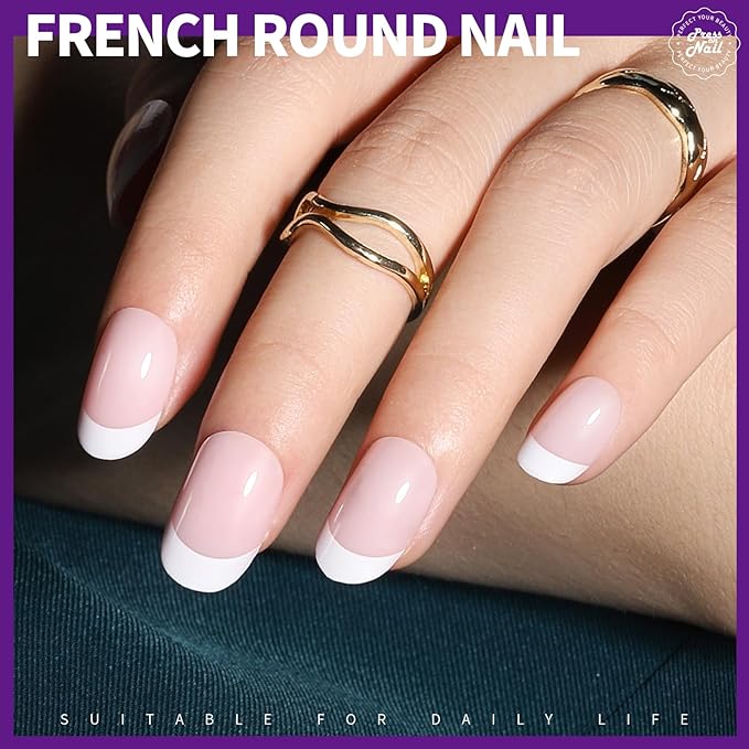 Teenitor Short Press on Nails, 312pcs French Nail Manicure Kit, False Nails with Design, French Tip Nails Extra Short Square Nails Press ons