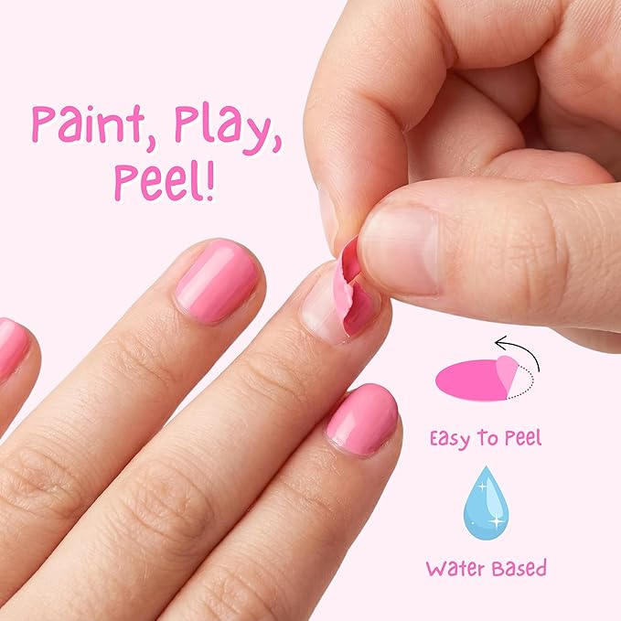 MISS NELLA SWEET LITTLE PACK, Nail Polish Set-Easy Pell off And Water Based Formula, 3 Colors of Nail Glitter set- Cheeky Bunny, Pink A Boo & Little Poppet, Perfect Kids Nail Polish