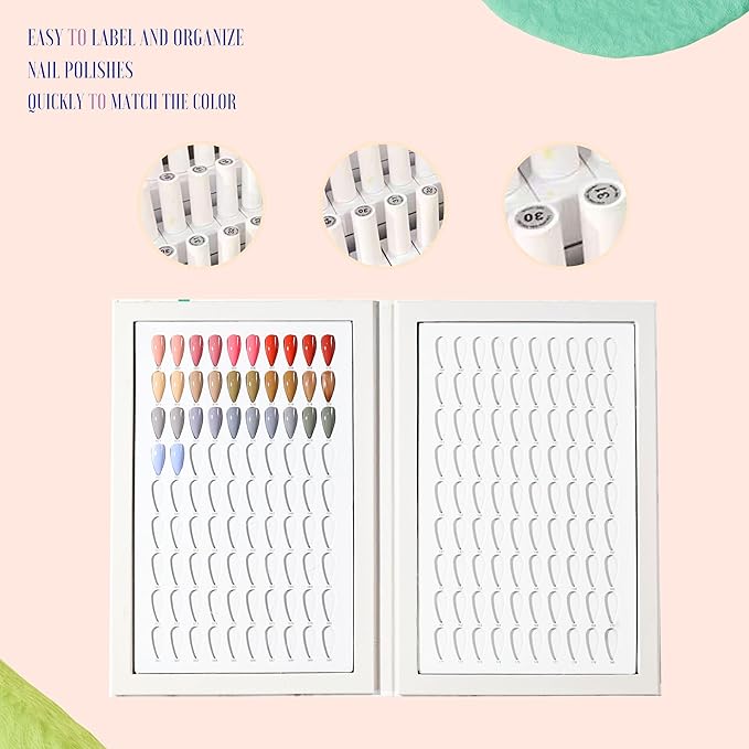 Acycoin2A 180 Nail Color Display Book Chart with 240 Nail Tips (A Style)