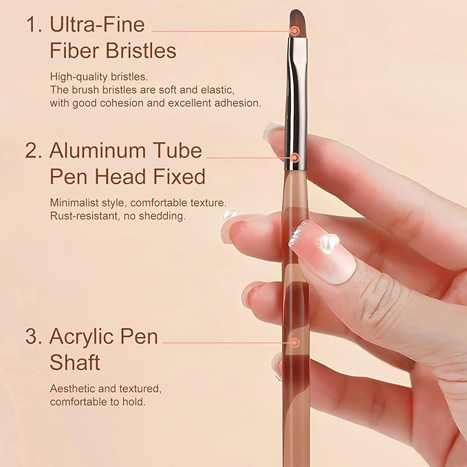 9-Piece Nail Gel Polish Drawing Pen Set, Nail Liner Brush Collection for Manicure, Salon-Quality Brushes for Home Nail Art