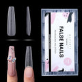 Makartt Extra Long Coffin Nail Tips with Length and Shape Guides, 240PCS 15 Sizes XXL Ballerina Full Cover Clear Matte False Nails with Alignment Scales for Press on Extensions DIY Manicure