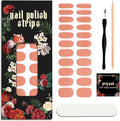 Nail Polish Strips (No UV Lamp Needed) - 22 Pcs Salon Quality Gel Nail Stickers - Long Lasting Wraps (Rust)