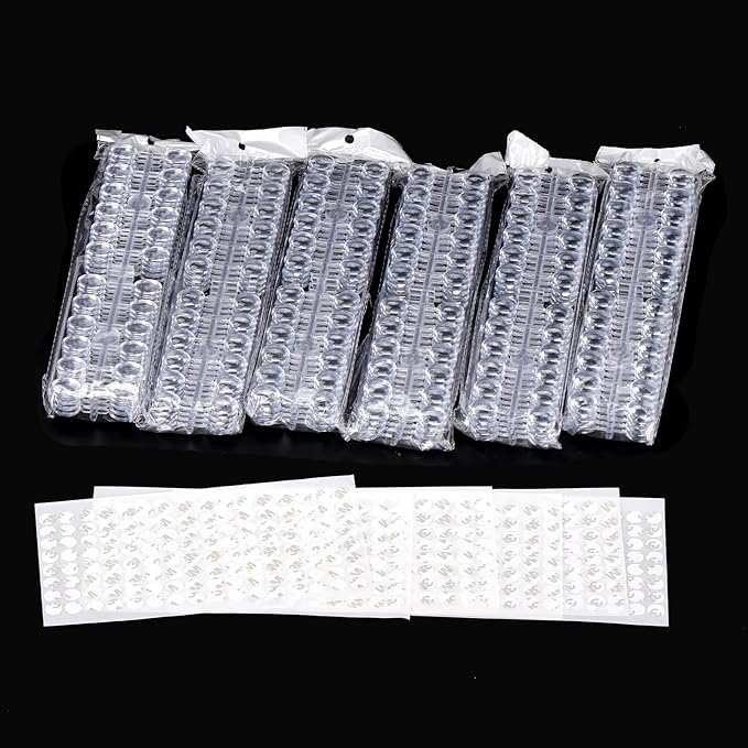 Tbestmax 720 Pcs Nail Polish Swatch Dots, Cat Eye Shape False Nail Polish Color Display Tips with Adhesive Sticker for Nail Polish Training Practicing