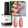 modelones Iridescent Shimmer Gel Nail Polish, Maple leaf Orange Holographic Nude Brown Glitter Gel Polish Soak Off LED Nail Art Gel DIY Salon Gift, 15 ML