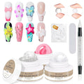 3D Nail Art Solid Builder Gel for Nails 3PCS, Clear White Pink 3D Sculpting Hard Gel Non-Stick Hand, for Modeling, Sculpture, Nail Extension UV/Led Manicure DIY at Home 18g*3Colors