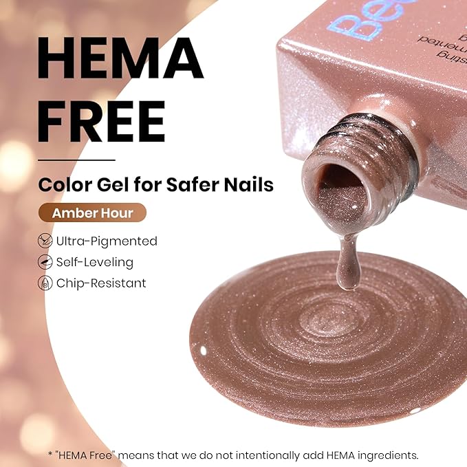 Beetles Brown Cat Eye Gel Nail Polish - Amber Hour Cat Eye Gel Polish, 15ML Glitter Brown Magnetic Fall Gel Polish Jelly Sheer Translucent Effect Soak Off UV French Nail Art Manicure Gift for Women