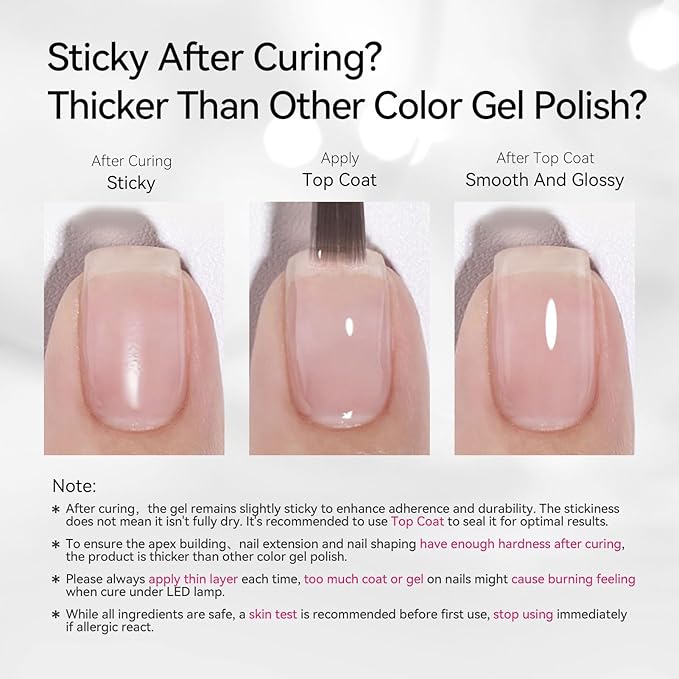 Born Pretty Builder Gel for Nails 15ML,8-in-1 Neutral Nude Cover Hard Gels for Nail Apex Building & Extensions,Translucent Base Gel & Rhinestone Glue in a Bottle,U V/LED Cured for DIY & Salon Use