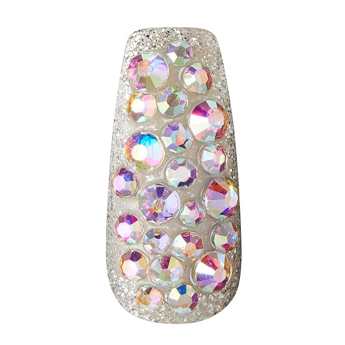 KISS Masterpiece One-Of-A-Kind Luxe Manicure, Premium Acrylic Fake Nails with Pink Gel Nail Glue, Manicure Stick, Mini Nail File, & 30 Glue On Nails Including 12 Accent Nails