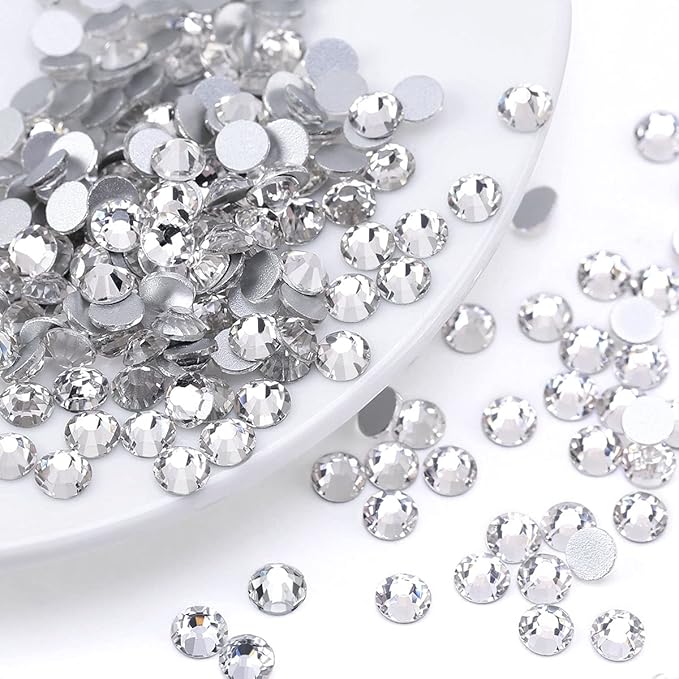 Novani Rhinestones 1440pcs SS10 Glass Rhinestones Crystal Flatback Gemstones for Crafts Nails Makeup Bags and Shoes Decoration（SS10, Crystal Clear）