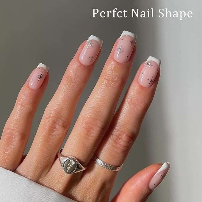 240pc Square Gel Nail Tips Short Fake Nails for Press on Nails White Acrylic Nails Tips, 12 Sizes Half Cover Nail tips Square Soft Gel Nail Tips False Nails Extension Artificial Fingernail