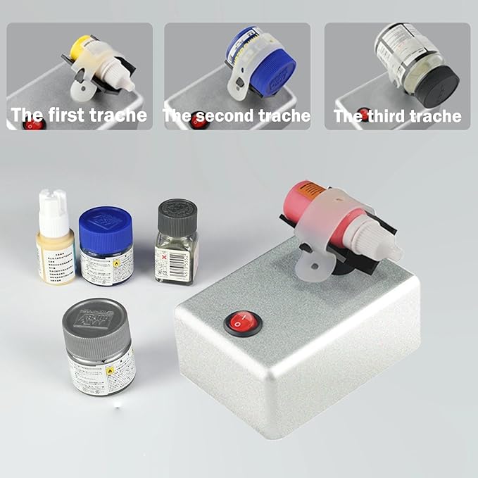 Electric Paint Shaker for Model Hobby Kits & Miniatures - Professional Vortex Mixer for Dropper Bottles, Pots & Square Jars - Hands-Free Agitator for Airbrush Paints & Tattoo Inks (3200 RPM)
