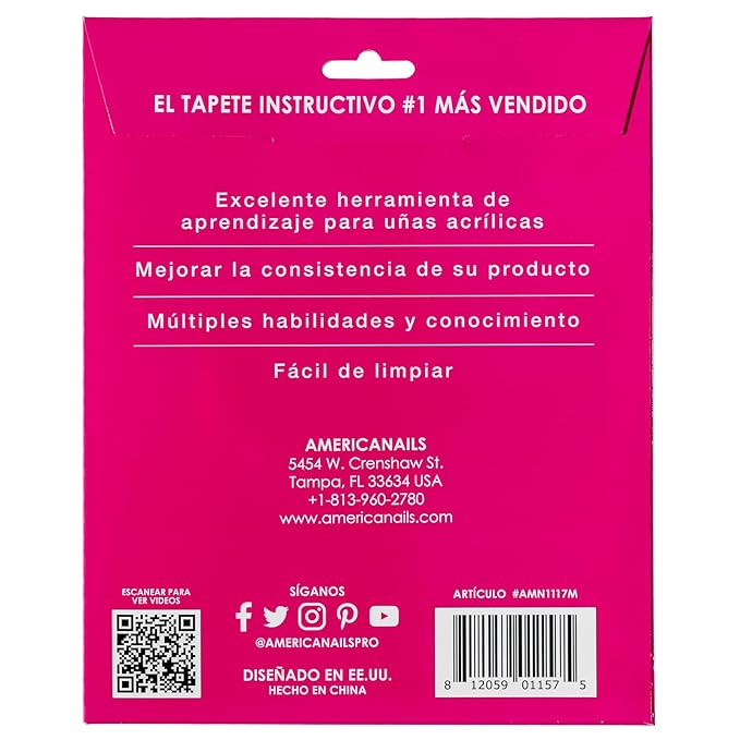 Americanails Plantilla Instructiva Mini de Silicona para Técnicas de Uñas Acrílicas: Mejora tus Habilidades, Aprendizaje Basado en Zonas y Limpieza Sencilla