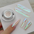 Yokefellow GleamTap Cushion Aurora Chrome Nail Powder -Mermaid Aurora Effect,Nail Art Glitter Decoration for Home DIY Salon Manicure (GT116 Lucid/Warm Pink with Teal Sheen