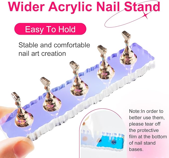 Nail Stand For Press Ons, Acrylic Nail Holder For Painting Nails With A Heart Shape Acrylic Nail Stand, Press On Nail Stand Nail Art Practice Nail Dispaly Nail Kit Home DIY Salon Supplies
