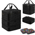 Large Nail Polish Organizer Case Hold 84+ Bottles Nail Polish & Nail Lamp, 3 Layers Nail Organizers and Storage for Nail Tech with Divider, Travel Carrying Case(Black)