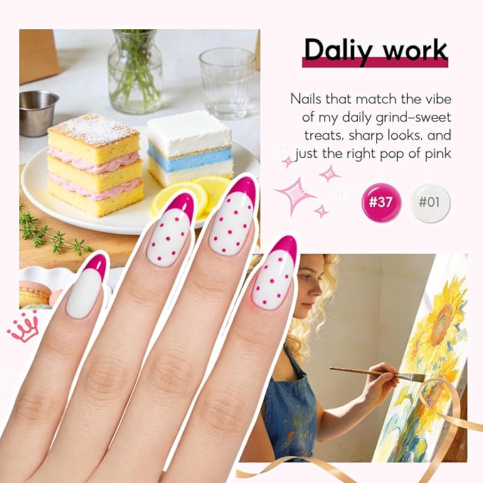 Peacecolor 26PCs Gel Nail Polish Set ,20 Spring Colors Gel Polish Kit with 5Pcs Glossy/Matte/Glitter Top Base Coat Pink Purple Green Soak Off Gel Nail Manicure Kit Gifts for Women DIY