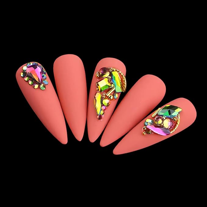 12 Types of Colorful 600 Diamonds + 2500 Flat Rhinestones Mix 20 Styles Flatback DIY Crafts Rhinestone Crystals 3D Decorations Flat Back Stones Set +Tweezers + Drill Pen
