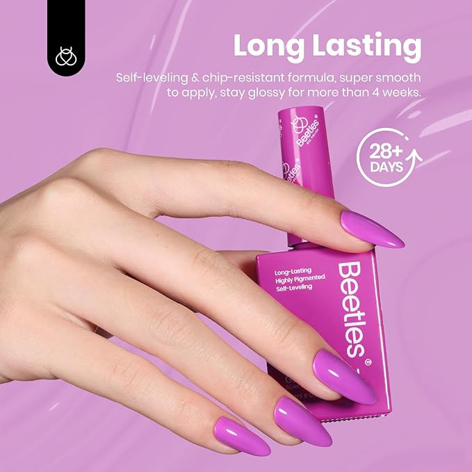 Beetles Neon Gel Nail Polish Set - 6 Colors, 15ML Same Color Bottle, Hema Free Pink Green Coral Purple Blue Neon Gel Nail Polish Set, Soak Off UV Lamp Nail Art, Professional Salon Spring Nails