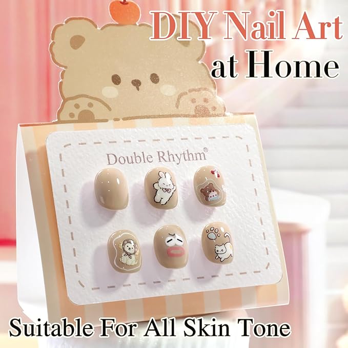 Double Rhythm 0.5 Oz Gel Nail Polish Neutral Natural Same Color Same Bottle Translucent Light Milky Pastel 15ML Manicure French Design Art DIY at Home (Cream Nude-A1498)