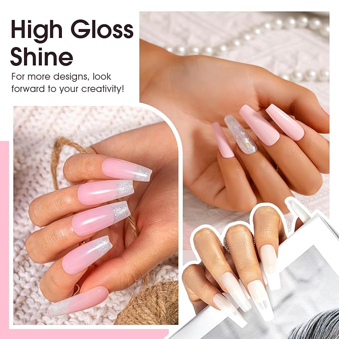 ROSALIND White Nude Brown Christmas Poly Nail Gel, 6 Colors 0.34 oz/10 ml Poly Extension Gel Nail Enhancement Builder for French Manicure Home Salon Design Need U V/LED Lamp Fall Colors