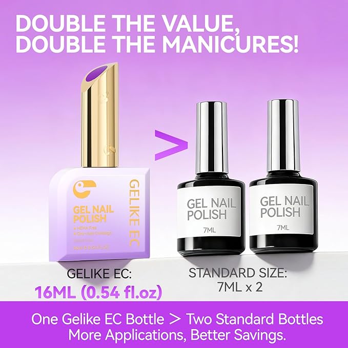 gelike ec Gel Nail Polish Set: 16ML 12 Colors Kit HEMA & TPO Free Hypoallergenic Formula Professional Soak Off UV LED Gel Polish for Natural & Fake Nails