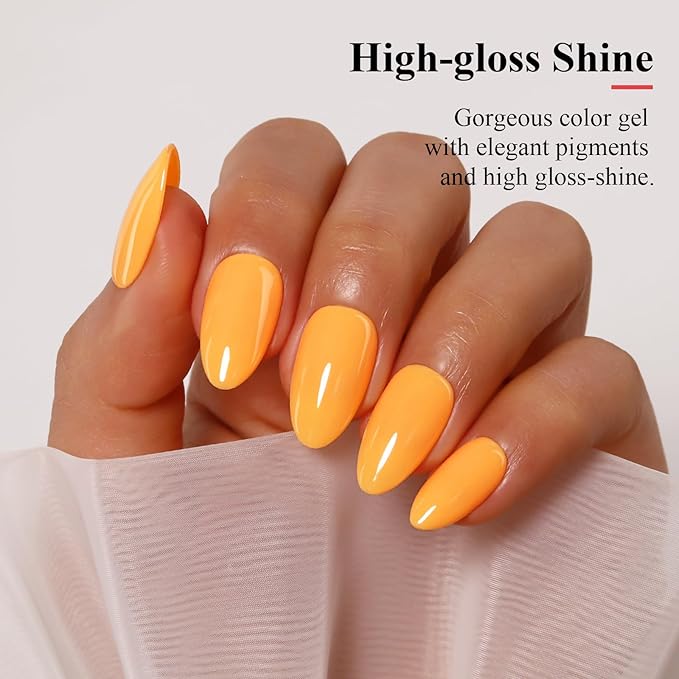 Imtiti Pastel Gel Nail Polish, 0.5 Fl Oz Light Yellow Orange, Spring/Summer/Easter Gel Nail Polish DIY Nail Art Starter Manicure Salon Kit