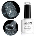 Black Glitter Nail Polish L e d U V Gel Polish Sparkle Color Soak Off Nail Art Gel 1 PCS 7.5ML Gel Polish Sparkles Varnish for Nail Art DIY Design Manicure Starter RAR85