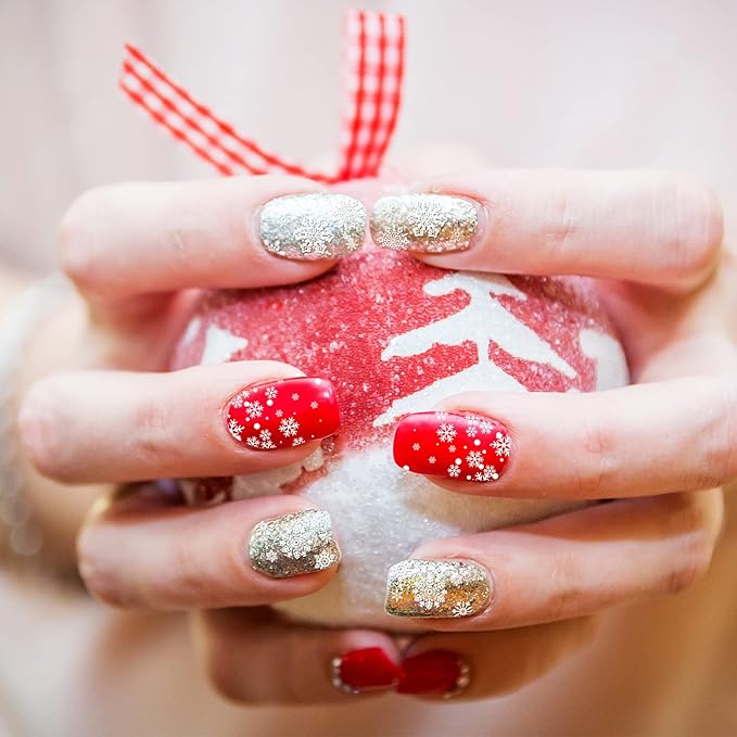 Whaline 6 Pieces Winter Nail Art Stamping Plates Kit Snowman Snowflake Pine Tree Sweater Image Stamp Templates Hello Winter Nail Art Plates for Winter Xmas DIY Print Manicure Salon Design Gift