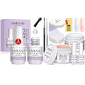SAVILAND Gel Nail Glue 2pcs 15ML with 2 Basic Colors Nail Extension Kit Clear Nude Nail Strengthen Gel