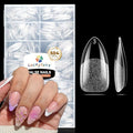 Almond Nail Tips: 504pcs Medium Almond Gel Nail Tips, Pre-shape Half Matte Short Nails Full Cover Clear Press On Acrylic Fake Nails for Nail Extension Nail Art 12 Sizes