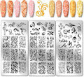 PH PandaHall 3pcs Swirl Pattern Nail Art Templates, French Nail Stamping Plate 52 Patterns Plant Floral Nail Art Stencils Stainless Steel Stamping Plates for Nail Design Print Manicure Salon Spring