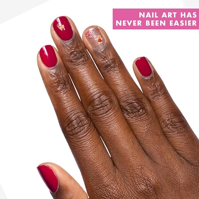 Olive & June Nail Art Stickers | Easy-to-Use Nail Designs | Nail Art Made Easy | Hand-Screened, No-Fade Ink | Accent, Mix & Match, or Cover Chipped Polish | Candy Cane
