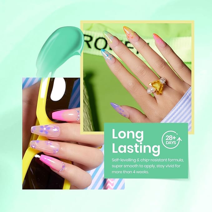 beetles Spring Gel Polish Set - 6 Colors Purple Blue Gel Nail Polish Red Green Gel Polish Set Manicure Nail Art DIY Home Gifts for Women Girls Nails