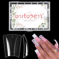 outopen 500pcs Short Duck Nail Tips S Feet Clear Flare Nail Tips for French False Nail Extension Y2K Vibe Half Cover Duck Tips for Polygel Acrylic Extension Beginners DIY Manicure, 10 Sizes