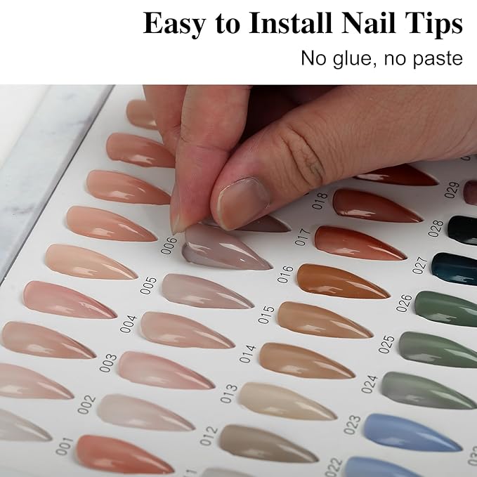 160 Nail Color Book,with 240 Flase Tips & 1-200 Number Sticker Labels,Professional Nail Color Swatches Book for Polish UV Gel(White)