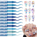 12 Colors Nail Art Pens Set, Nail Polish Pens Nail Art Drawing Markers Pen Quick Dry Waterproof Nail Art Painting Pens Kit for Home DIY Nail Art Design-Blue