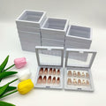 Press On Nail Packaging Boxes - 3D Floating Storage and Display Box With 60pcs Double Sided Adhesive Tape for Nail Tech