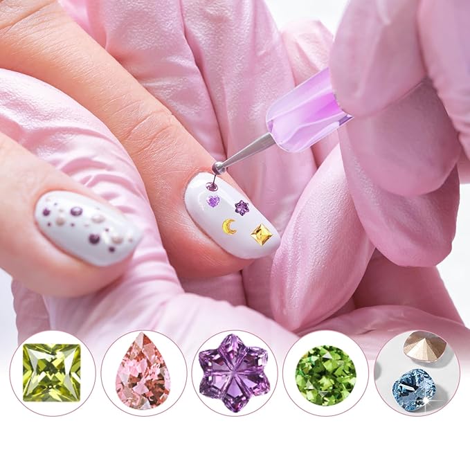 French Manicure Brush, Esclane 2 Way French Nail Brush with Dotting Tool for Manicure Cuticle Clean Up Nail Art Design, French Tip Brush (Purple, #16)