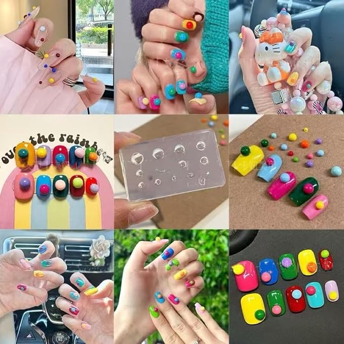 1 Pcs Peas Silicone Nail Art Molds for Women Resin Nail Design