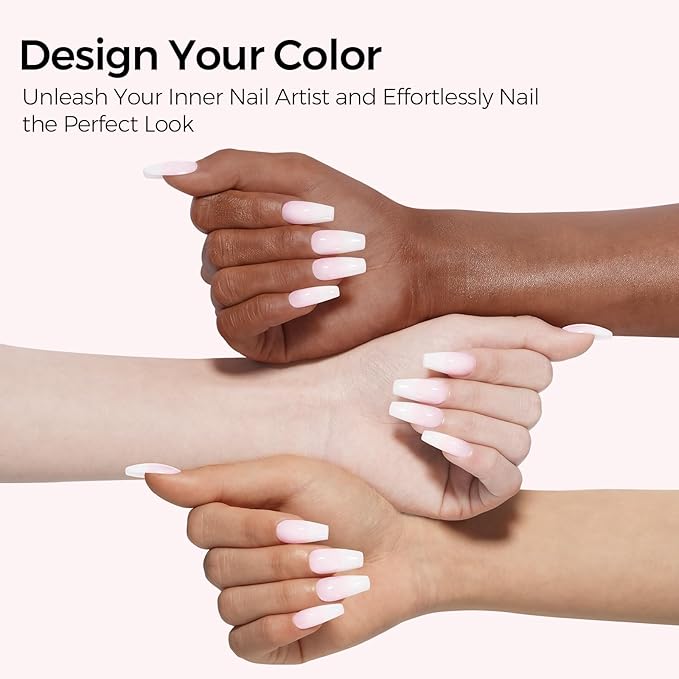 TOMICCA Milky White Gel Nail Polish, Nude Gel Polish Translucent Jelly Gel Polish Natural Color Soak Off UV White Gel Nail Polish for French Manicure