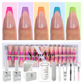 SXC Cosmetics X-Pro Tips French Tip Press On Nails - Bright Pastel Glow in the Dark Series (GLOW120KIT-M Coffin)