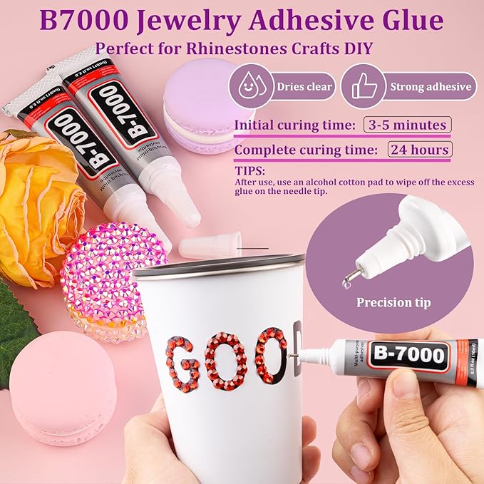 30000Pcs Red Rhinestones for Bedazzling with B7000 Jewelry Glue, Bedazzler Kit Bulk Flatback Gems, Resin Rhinestones for Crafting Crafts Clothing Shoes Fabric Nail Art Assorted Size 2/3/4/5/6mm