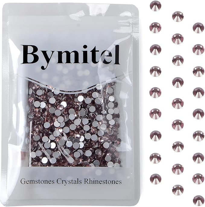 1440PCS Art Nail Rhinestones Non Hotfix Glue Fix Round Crystals Glass Flatback for DIY Jewelry Making with one Picking Pen (ss20 1440pcs, Lt. Amethyst)
