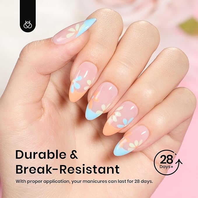 Beetles Medium Almond Gel Nail Tips: 288PCS Medium Almond Matte Clear False Acrylic Press on Nails Tips 12 Sizes Pre-shape Full Cover Nail Tips Nail Extension Easy DIY Salon Gifts for Women