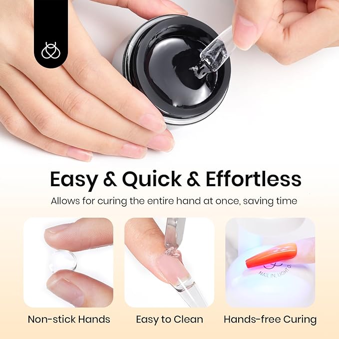 Beetles Solid Nail Glue Gel for False Tips, 15g Strong Adhesion for Press on Acrylic Tips, Clear Hard Gel 3D Sculpting for Spring Nail Art UV Light Cured