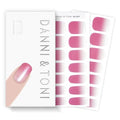 DANNI & TONI Semi Cured Gel Nail Strips Pink Transparent Ombre Pearlescent Gel Nail Wraps 28 Stickers | Mauve Breath