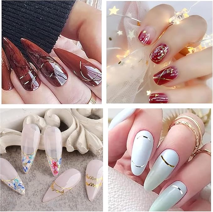 30 Sheets Gold Nail Sticker Star Moon Heart Nail Art Stickers Cute Design 3D Self-Adhesive Nail Decals for Women Girls DIY Nail Art Decoration Accessories